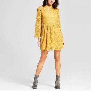 Mustard lace dress